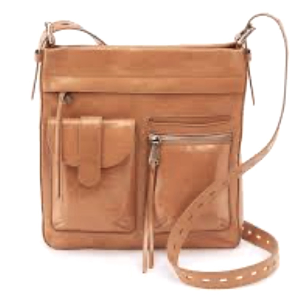 HOBO Tan Leather Crossbody Bag with Adjustable Strap